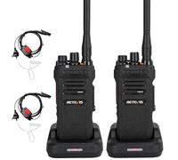 Retevis NR630 Walkie Talkie Profesional, IP67 Walkie Talkie de Largo Alcance Cancelación de Ruido, 2800 mAh, Resistente con Auriculares para Restaurante, Hosteleria (Negro, 2 Unidades)