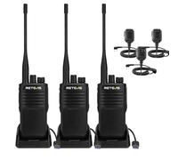 Retevis P62 Walkie Talkie Profesional de Largo Alcance, Doble Banda, IP68 Impermeable, Alarma Hombre Caído, 2500mAh Robusto para Seguridad (Negro, 2 Piezas)