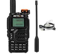 Retevis RA79 Radio Amateur Bundle con Auricular Transparente Antirruido con Micrófono PTT, Doble Banda, Largo Alcance, Tipo C, para Viajes, Senderismo, Emergencia, Caza (1 Pieza)