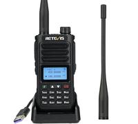 Retevis RA89 Emisora Radioaficionado, Emisora Caza, Radio Amateur de Banda Dual de Alta Potencia, IP68, Larga Distancia con Batería de 2500 mAh, VFO, Recargable Tipo C (1 Pieza, Negro)