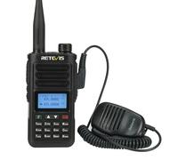 Retevis RA89 Ham Radio con Micrófono de Altavoz, Radio Amateur de Alta Potencia de 2 m 70 cm, Walkie Talkie Impermeable IP68, Larga Distancia, 2500 mAh, VFO, Tecargable Tipo C (1 Pieza, Negro)
