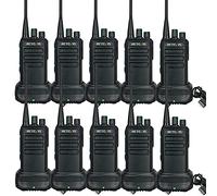 Retevis RB629 Walkie Talkies, PMR446 Walkie Profesional Licencia Libre con Función de Clonación Inalámbrica VOX, Alarma de Emergencia 16 Canales, Walkie Talkie Recargable para Obra (10 Piezas, Negro)