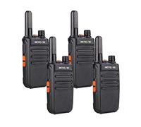 Retevis RB635 Walkie Talkie Professional, PMR446 Radio Bidireccional Larga Distancia, Walkie Talkie USB Recargable con Linterna para Seguridad Minorista, Supervivencia (Negro, 4 Piezas)