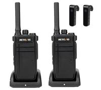 Retevis RB637 Bluetooth Walkie Talkie, Radio de Dos Vías con Auriculares Inalámbricos Bluetooth, Tipo-C 2000mAh, VOX, Linterna, Copia Inalámbrica, PMR Walkie Talkie para el Restaurante (Negro, 2Pcs)