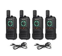 Retevis RB645 Walkie Talkie, PMR446 Radio PTT Dual, VOX, USB C Recargable Radio de 2 Vías Portátil, Squelch, Mini Walkie Talkies Profesionales para Adultos, Tienda Minorista (4 Piezas, Negro)