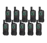 Retevis RB645 Walkie Talkies Adultos, PMR446 Dual PTT, USB-C Recargable 2 Vías Radios con Auriculares, VOX Squlech, Ligero Portátil Walkie Talkie Escuela, Hotel, Hogar de Ancianos (10 Piezas, Negro)