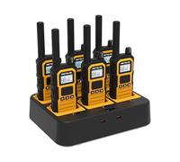 Retevis RB648 Plus Walkie Talkie de Largo Alcance, Radio Bidireccional Impermeable IP67 con Cargador de 6 Vías, Llamada Grupal, 2000 mAh, Walkie Talkie para Sitio de Construcción (6 Pieza, Amarillo)