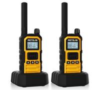 Retevis RB648 Plus Walkie Talkies, Radios Bidireccionales de Largo Alcance, IP67 Impermeable Profesional, Vibración SOS, Tipo C 2000 mAh, Walkie-Talkie Recargable para Acampar (2 Piezas, Amarillo)