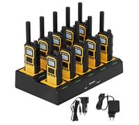 Retevis RB648Plus Walkie Talkies de Largo Alcance, IP67 Walkie Talkie | Radios Bidireccionales para Adultos con Cargador de 10 Vías, 2000mAh, Cargue facilidad paraConstrucción (10 Pieza, Amarillo)