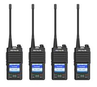 Retevis RB658 Walkie Talkie Profesional, Configuración de App, Reducción de Ruido Inteligente, 1800 mAh, Walkie Talkies Recargables para Adultos, Motocicleta (Paquete de 4)