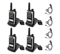 Retevis RB666S Walkie Talkies Profesional, Radio de Dos Vías con Carga Rápida Tipo-C, Audio de Alta Definición, Pantalla LCD, Portátil, VOX Y Auriculares para Oficinas (Negro, 2 Pares)