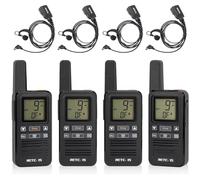 Retevis RB667 Walkie Talkie con Auriculares, Recargable Walkie Talkie Professional 1600mAh, PMR446 Llamada de Grupo, VOX, Squelch, Radiocomunicación para Camareros, Restaurante (4 Pcs, Negro)