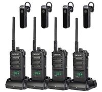Retevis RB689 Walkie Talkie de Largo Alcance, Walkie-Talkie Inalámbrico Profesional, 2600mAh, Copia Inalámbrica, Linterna, Walkie Talkie de Manos Libres para Fabricante(4 Paquetes)