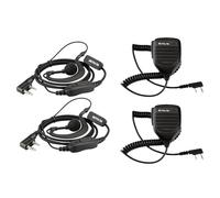 Retevis RE3120 Auriculares 2 Pin Tipo C Bundle con Micrófono Altavoz 2 Pines, Compatible con JUCJET RT24 RT27 RT668 Baofeng BF-888S UV-5R Kenwood, para Radio Comunicación, Trabajo (2 Headsets + 2 Micr