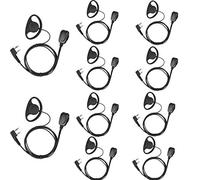 Retevis RE3224 Walkie Talkie Auriculars con Micro 2 Pin D-Tipo Earhook Pinganillo Compatible con Walkie Talkie RT24 RT22 RT27 RT7 RT617 RT618 RT619 Baofeng BF-888S Kenwood (10 Pcs)