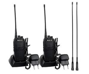 Retevis RT1 Walkie Talkie de Largo Alcance, 3000 mAh Walkies Talkies Profesionales 16 Canales,Squelch, VOX, Resistente Walkie Talkie Recargable para Construcción de Adultos (2 Pack) Negro