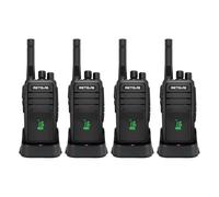Retevis RT21H Walkie-talkies, Resistente al Agua IP54, Pantalla Robusta y Discreta, Carga USB-C, PMR446, Fácil de Usar, de Largo Alcance, para Fábricas y Construcción (4 Unidades, Negro)