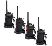 Retevis RT24 Walkie Talkie, Profesional Walkie-Talkies con Pinganillos PMR446 sin Licencia, Resistente VOX, Radiocomunicación de Largo Alcance con Cargador USB para Adultos(Negro,2 Pares)