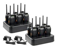 Retevis RT27 Walkie Talkie, Profesional Cargador para 6 Vías Largo Alcance Robusto VOX, Walkie-Talkie para Servicios de Seguridad y Empresas de Logística, Escuela (12 Piezas, Negro)