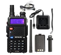 Retevis RT5R Walkie Talkie Profesional Bundle con Auricular Transparente Antirruido con Micrófono PTT, Compatible con RT24 RT27 Kenwood Baofeng UV-5R, para Emergencias (1 Pieza)
