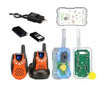Retevis RT602 Walkie Talkie Niños Recargables con EZTalk 680 Juguete Educativo, Stem Kit de Ciencias, VOX, Walkie Talkie para Actividades, Regalos, Juego de rol, Juego de Espías (2 Par)