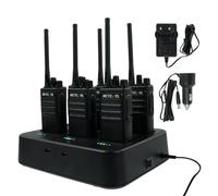 Retevis RT617 Walkie Talkie con Cargador de 6 Vías, Carga Eficiente, Radios Bidireccionales Recargable, VOX, Antena Larga, PMR446 Walkie Talkies para la Escuela, Fabricante (6 Piezas, Negro)