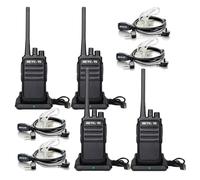 Retevis RT617 Walkie Talkies Profesional, PMR446 Walkie-Talkie Recargable 1200mAh, 16 Canal, CTCSS/DCS VOX, Walkie Talkie Largo Alcance con Auricular para Seguridad (Negro, 4 Pcs)