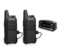 Retevis RT622 Walkie Talkie para Adultos con Base de Carga Original, Miniradio Bidireccional Profesional PMR446 con Puerto USB, Sonido Nítido VOX, Manos Libres para Senderismo, Regalo (1 par + 1 Carga