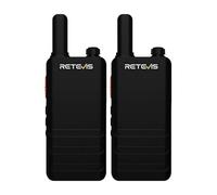 Retevis RT622P Walkie Talkie, 1620mAh PMR446 Mini Walkie Talkie Professional USB-C, Ligero y Compacto, VOX, 15 mm Ultrafino Walkie Talkies Recargable para Camping, Ciclismo, Familia (2 Piezas, Negro)