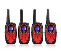 Retevis RT628 Walkie Talkie Niños, Regalos de Juguete Familia, Fácil de Usar, VOX, 8 Canales LCD Pantalla, Walkie Talkie para Cumpleaños y Vacaciones, Cámping, Caminar y Aventuras (2 Pares, Rojo)
