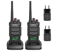 Retevis RT648H Walkie Talkie sin Licencia, IP67 Triple Protección, Pantalla Integrada, Carga Base/Tipo C, 1500 mAh, Radio Bidireccional de Largo Alcance para Logística y Almacenes (Paquete de 2)