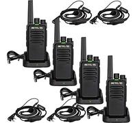 Retevis RT668 Walkie-Talkie, PMR446 Licencia Libre Auriculares Walkie Talkies, Duraderos, VOX Manos Libres, USB C Walkie Talkie Profesional Recargable para Oficina, Hotel, Edificio (Negro, 4 Piezas)
