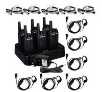 Retevis RT668 Walkie Talkie Profesional Bundle con Auricular Transparente 2 Pines con Micrófono PTT, Compatible con RT24 RT622 RT27 Baofeng BF-888S, para Seguridad (5 Pacs)