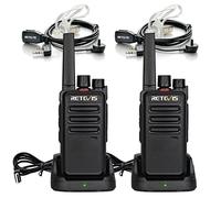 Retevis RT668 Walkie Talkie Profesional,Robusto Walkie-Talkie, PMR446 Radiocomunicación Libre de Licencia, VOX, Largo Alcance Portátil Auriculares Walkie Talkies para Adultos (Negro,1 Par)