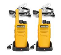 Retevis RT668 Walkie Talkie, Recargable Walkie Talkie para Adultos, PMR Radio sin Licencia, Robusto Walky Talky con Auriculares y VOX, Cargador USB para Exteriores, Camping, Campo Ciclismo (1 Par)