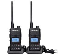 Retevis RT85 Radioaficionado Doble Banda, Walkie Talkie Profesional, 1750Hz, 200 Canales DTMF FM Radio, Llamada de Emergencia, Largo Alcance Emisora 1400mAh para Caza, Senderismo (Negro, 2 Piezas)
