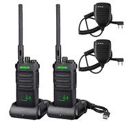 Retevis RT86 Walkie Talkie Largo Alcance, Robusto Profesional Walkie-Talkie para Adultos, Pantalla Oculta, 2600mAh, Clonada Inalámbrica, 16 Canales, para la Fabricación, Emergencia (Negro, 2Piezas)