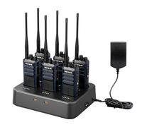 Retevis RT86A Walkie Talkie Largo Alcance, Walkie-Talkie con Cargador de 6 Vías, 2500 mAh, Llamadas Grupales, VOX, Profesionales Radio Bidireccional para Centros Comerciales (Paquete de 6, Negro)