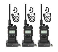 Retevis RT86S Walkie Talkies para Adultos, Walkie Talkie de Largo Alcance con Auriculares, Pantalla LCD, 2600 mAh, USB C, Llamada Grupal, Walkie Talkie Profesional para Fabricación (Negro, 3 Piezas)