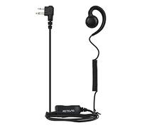 Retevis Walkie Talkie Auricular con Micrófono, Bobina Retráctil Compatible con Motorola CP040 CP140 GP300 GP2000 mag One A8 HYT Radio - Forma de C, 2 Pines
