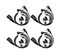 Retevis Walkie Talkie Auricular con PPT 2 Pines Radio Auricular, Walkie Talkie Auricular Reforzado Compatible con Radio Bidireccional Kenwood RT24 RT27 RT618 (4 Piezas)