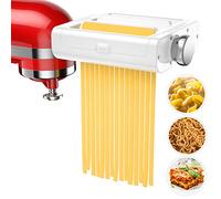 RETHONE Accesorio para hacer pasta para batidoras KitchenAid, juego 3 en 1 de accesorios para pasta que incluye rodillo de pasta, cortador de fettuccine para espaguetis, accesorios de fijación para