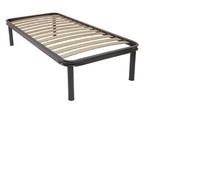 Reti D'Amora Somier de cama individual de 80 x 190 cm con láminas de madera, somier ortopédico con estructura de hierro y patas desmontables, resistente, para todos los colchones, fabricado en Italia