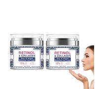 Retinol & Colágeno Crema hidratante Día y Noche Face Cream, crema antiarrugas, crema antiedad con 15% ácido hialurónico, loción facial antiarrugas, crema reafirmante para el cuello (50 ml-2 unidades)
