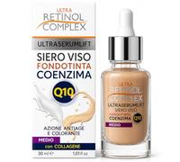 Retinol Complex Sérum Base de Maquillaje Q10 Medio 30ml | Con Coenzima Q10, Acción Antiedad, Con Colágeno, Tono Medio, Efecto Lifting