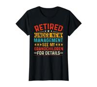 Retirado bajo Nueva administración Ver a mis Nietos para más Detalles Camiseta gráfica económica, Mujer, Negro, L