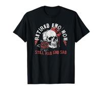 Retirado EMO Mamá Nostálgico Millennial Alt Mamá Cráneo y Rosa Camiseta