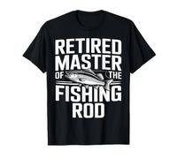 Retirado Master of The Fishing Rod Angler Jubilación Camiseta