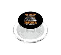 Retired But ForeverA Trucker At Heart Funny Truck Driver PopSockets PopGrip para MagSafe