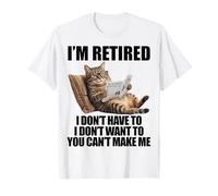 Retired Cat Reading Newspaper Funny Retirement Cat Mom Dad Camiseta